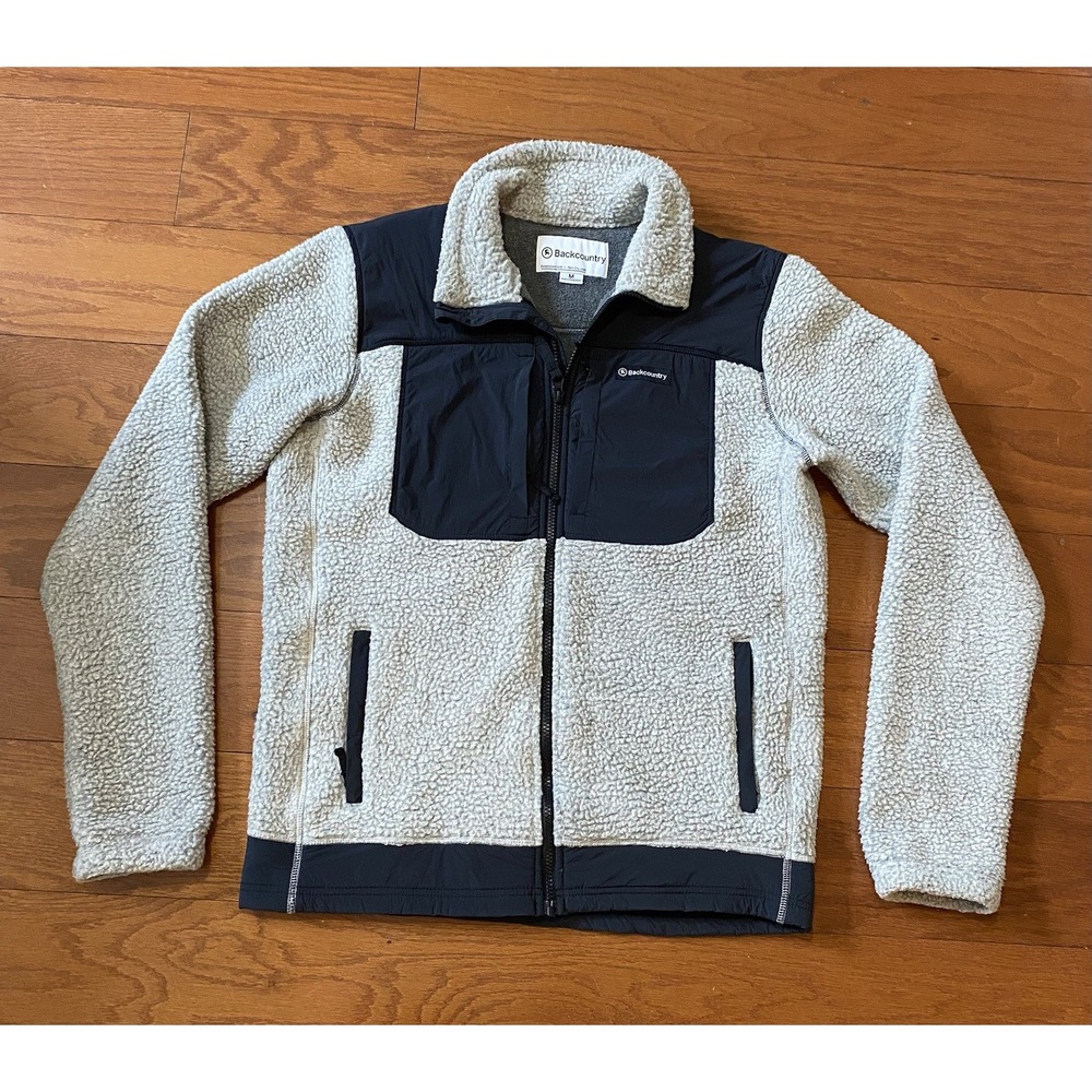 Backcountry Jacket Men Medium Fleece Sherpa Full Zip Excellent Park City Utah